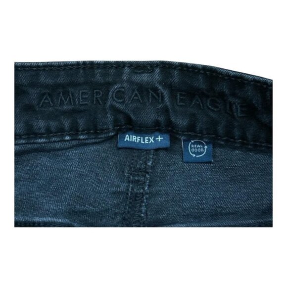American Eagle Jeans Mens 28x30 Black AirFlex+ Real Good Distressed Stretch - Picture 5 of 8
